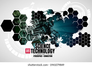 Big data and cybersecurity 3D illustration. Global database intelligence