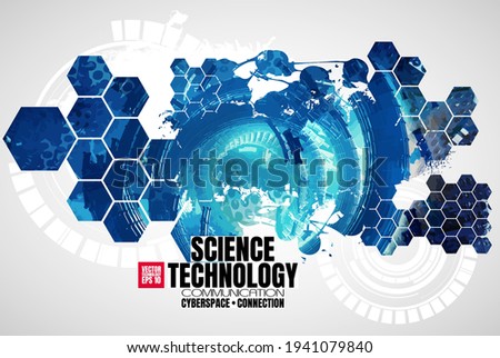 Big data and cybersecurity 3D illustration. Global database intelligence