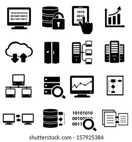 Big Data, Cybersecurity And Technology Icon Set