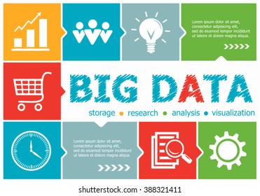 Big Data design illustration concepts for business, consulting, management, career. Big Data concepts for web banner and printed materials.