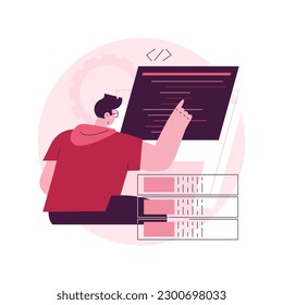 Big data developer abstract concept vector illustration. Big data management and storage, database analytics, software engineering, development specialist, computer science abstract metaphor.