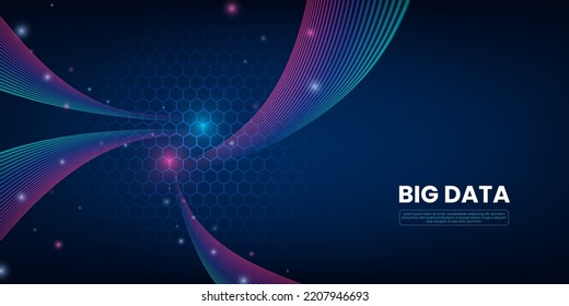 Big data digital technology concept visualization and illustration background
