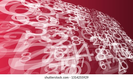 Big data digital transformation, abstract vector numbers