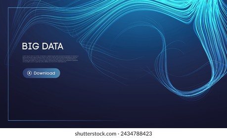 Big Data Download Background with Abstract Blue Lines