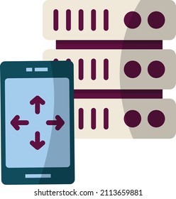 Big Data Edge Server Vector Icon Design, Internet of things symbol, Universal Object Interaction Sign, IoT and automation stock illustration, Data Integration Controller Concept,