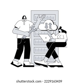 Big data engineering abstract concept vector illustration. Software engineering, massive data operation, big data architecture, database technology, large processing systems abstract metaphor.