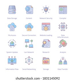 Big Data Filled Icons - Stroked, Vectors