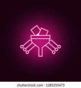 Big data filter, data mining icon. Elements of artificial in neon style icons. Simple icon for websites, web design, mobile app, info graphics
