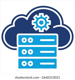 Big Data Flat Blue Icon Ilustración vectorial