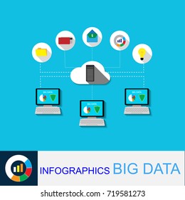 Big Data Flat Concepts. Design Vector Illustration.