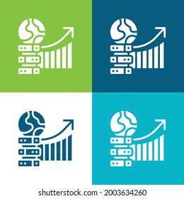 Big Data Flat four color minimal icon set