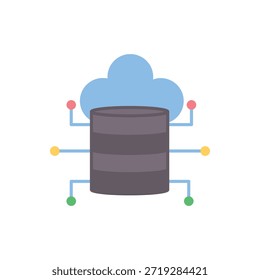 Ícone plano de Big Data para conceitos de análise, processamento de dados e tecnologia digital. Design vetorial limpo para dashboards, sistemas de dados, aplicativos, UI e projetos de negócios modernos.