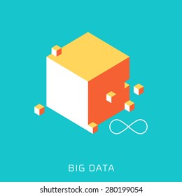 Big Data, flat style, colorful, vector icon for info graphics, websites, mobile and print  media.