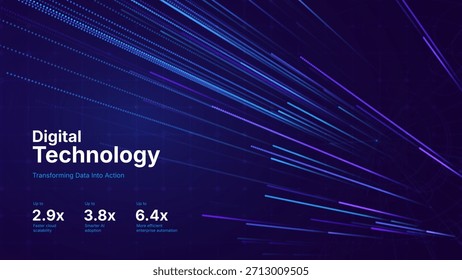 Fondo de partículas de puntos de IA de flujo de macrodatos. Red neuronal digital. Concepto de Tecnología de Inteligencia Artificial Machine Deep Learning. Comunicación digital. Vector de Tecnología de Ciencia.