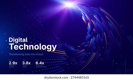 Big Data Flow AI Dots Particles Background. Digital Neural Network. Concept of Artificial Intelligence Technology Machine Deep Learning. Digital Communication. Science Technology Vector.