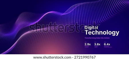 Big Data Flow With Glowing Particle Waves On Dark Background. Abstract AI Neural Network And Digital Communication Concept. Futuristic Tech Design. Vector Illustration. 