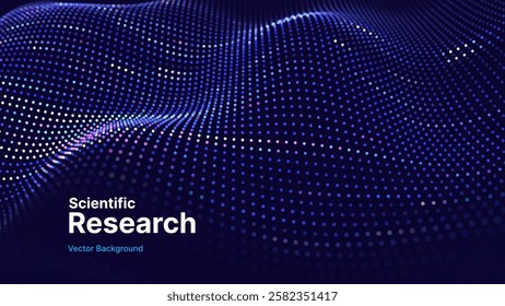 Big Data Flow Moving Particles Bokeh. Digital Neural Network. Concept of AI Artificial Intelligence Technology Machine Deep Learning. Digital Communication. Science Technology Presentation Vector.