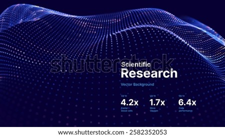 Big Data Flow Particles Dots. Digital Neural Network. Concept of AI Artificial Intelligence Technology Machine Deep Learning. Digital Communication. Scientific Research Presentation Vector.