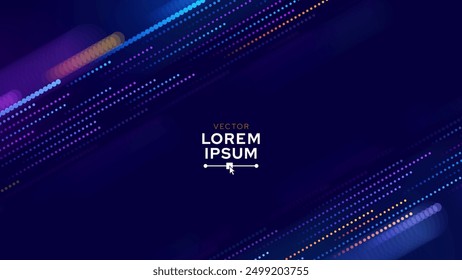 Big Data Flow Particles. Vector Background. Data Transfering Dots Network. Abstract Quantum Computer Technology Bigdata. Digital Technology Computer Science Concept. Business Data Vector Illustration.