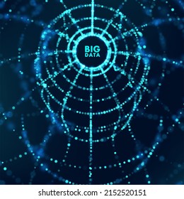 Big data flow representation. Abstract infographics visualization. Futuristic network or business analytics. Graphic concept for your design