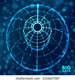 Big data flow representation. Abstract infographics visualization. Futuristic network or business analytics. Graphic concept for your design