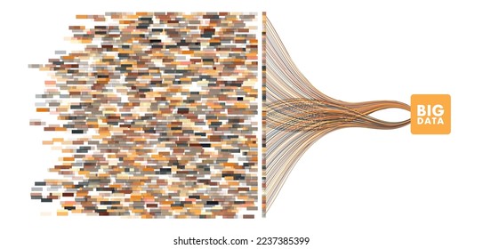 Big data flow representation. Abstract infographics visualization. Futuristic network or business analytics. Graphic concept for your design