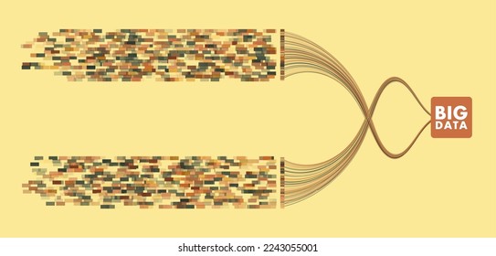 Big data flow representation. Abstract infographics visualization. Futuristic network or business analytics. Graphic concept for your design