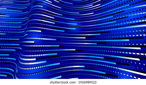 Big data flow technology and science vector background, tech abstraction with lines electronics and digital style in 3D dimensional perspective, abstract illustration.