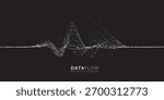 Big Data Flow wavy lines. Minimalistic neural network information flow. Digital dynamic trails of data.