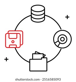 Formatos de Big Data e Variety Vetor Icon Design tipos de dados, dados digitais, dados diversos