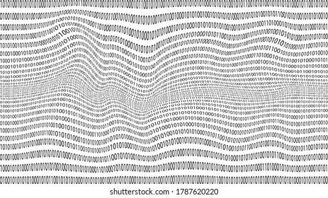 Big data futuristic design . Digital visualization . Particles stream . Binary background . Technology information concept. Flow lines . Vector