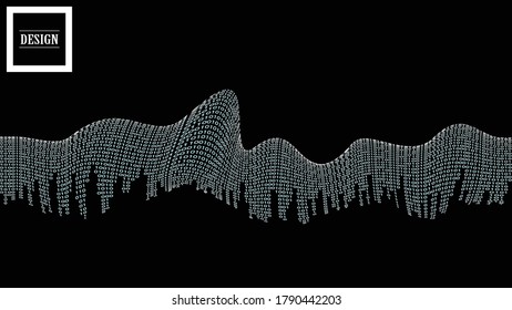 Diseño futurista de grandes datos. Visualización digital . Flujo de partículas. Fondo binario . Concepto de información tecnológica. Vector