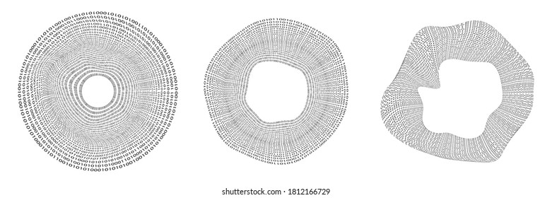 Big data futuristic design . Digital visualization . Particles stream . Binary background . Technology information concept. Flow lines . Vector
