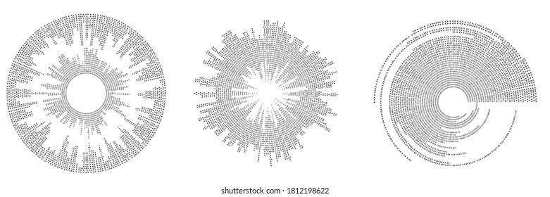 Diseño futurista de grandes datos. Visualización digital . Flujo de partículas. Fondo binario . Concepto de información tecnológica. Líneas de flujo. Vector
