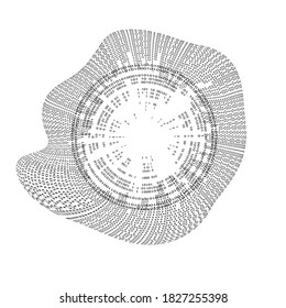 Big data futuristic design . Digital visualization . Particles stream . Binary background . Technology information concept. Flow lines . Vector