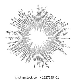 Big data futuristic design . Digital visualization . Particles stream . Binary background . Technology information concept. Flow lines . Vector