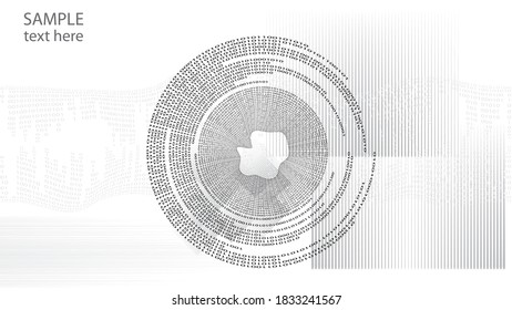 Big data futuristic design . Digital visualization . Particles stream . Binary background . Technology information concept. Flow lines . Vector