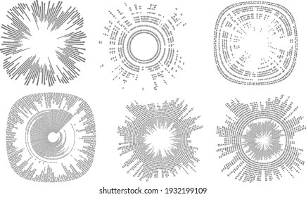 Diseño futurista de grandes datos. Visualización digital . Flujo de partículas. Fondo binario . Concepto de información tecnológica. Líneas de flujo. Vector