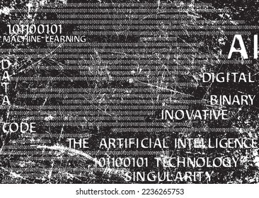 Big data futuristic design .Overlay texture. Digital visualization . Particles stream . Binary background . Technology information concept . Vector