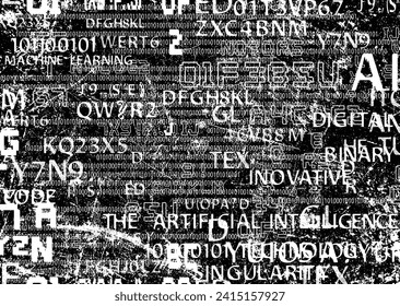 Diseño futurista de grandes datos. Textura superpuesta. Visualización digital . Flujo de partículas. Fondo binario . Concepto de información tecnológica. Vector