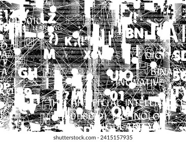 Diseño futurista de grandes datos. Textura superpuesta. Visualización digital . Flujo de partículas. Fondo binario . Concepto de información tecnológica. Vector