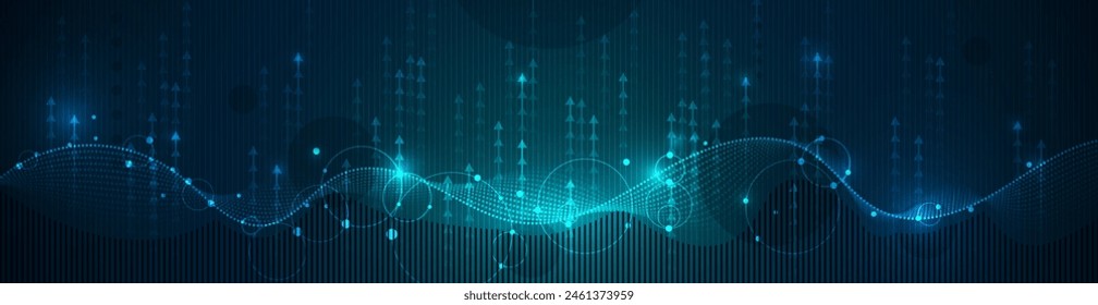 Big Data futuristic, hi tech technology  light line design. Vector datum digital background. Illustration innovation data system, cyber space, communication internet, information, connection concept