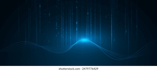 Big Data futuristic, hi tech technology, light line design. Vector datum digital background. Illustration innovation data system, cyber space, communication internet, information, connection concept