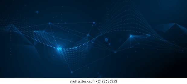 Big Data futuristic, hi tech technology, light line design. Vector datum digital background. Illustration innovation data system, cyber space, communication internet, information, connection concept