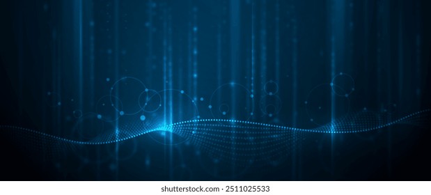 Big Data futuristic, hi tech technology, light line design. Vector datum digital background. Illustration innovation data system, cyber space, communication internet, information, connection concept