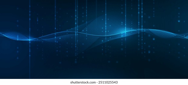 Big Data futuristic, hi tech technology, light line design. Vector datum digital background. Illustration innovation data system, cyber space, communication internet, information, connection concept