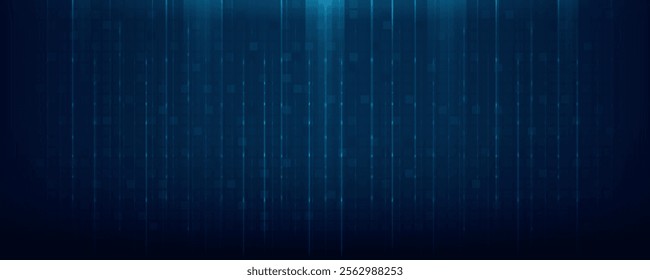 Big Data futuristic, hi tech technology digital background. Blue light line design dark background. Featuring Advanced Information Connection Systems, Cyber Space Communication, and Innovative Vector 