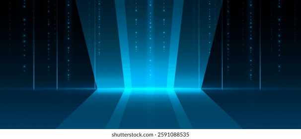 Big Data futuristic, hi tech technology, light line design. Vector datum digital background. Illustration innovation data system, cyber space, communication internet, information, connection concept