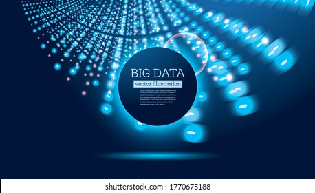 Big Data Futuristic Science Background with Copy Space. Vector Illustration. Circles in Different Color.