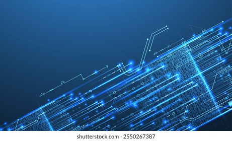 Big Data futuristic, technology light design. Vector datum digital background. Illustration innovation of data system. Hand drawn illustration.